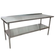 Bk Resources Work Table Stainless Steel With Undershelf, 1.5" Rear Riser 72"Wx24"D VTTR-7224